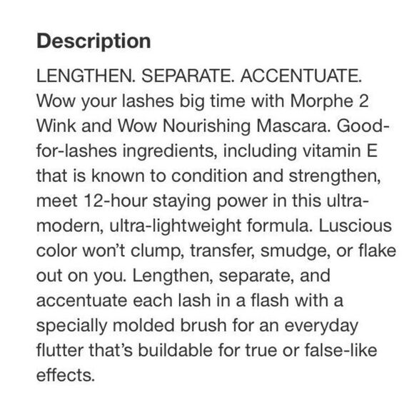 MORPHE - NWOT - 2-Pack MORPHE 2 Wink & Wow Nourishing Mascara/Black .28 oz Each - Picture 8 of 15
